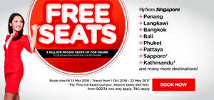 airasia promotions singapore march 2016-3 million free seats