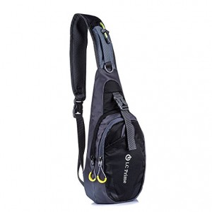 LC Prime® Sling Bag Chest Shoulder Unbalance Gym Fanny Backpack Sack Satchel Outdoor Bike -Black Colour